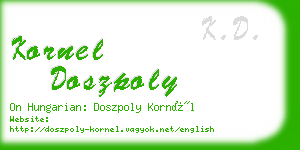 kornel doszpoly business card